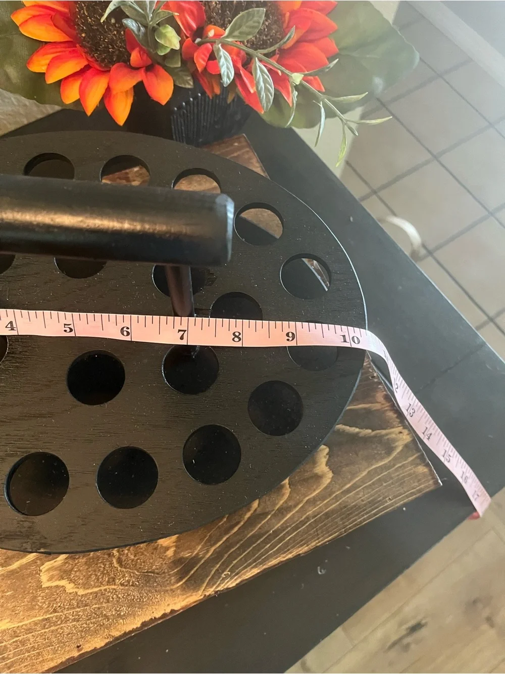 Black Wooden Utensil and Tool Holder with Handle